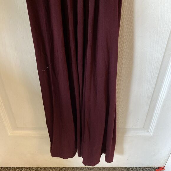 Lush Maxi Dress Sleeveless Surplice Neckline Pleated Plum Deep V Neck Purple S - Picture 5 of 11